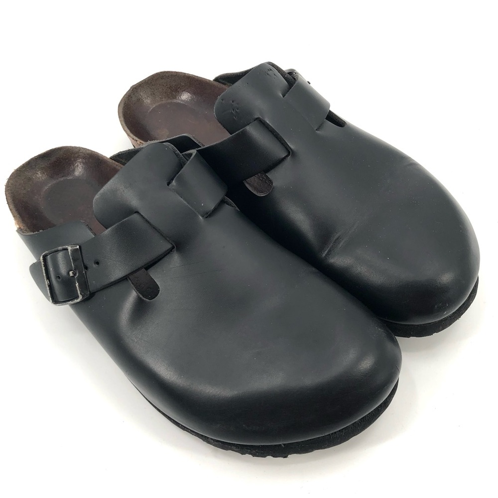 BIRKENSTOCK Boston Clog Smooth Black Leather 41 Slip On Comfort 10-10.5 Classic - Picture 2 of 14